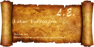 Later Eufrozina névjegykártya